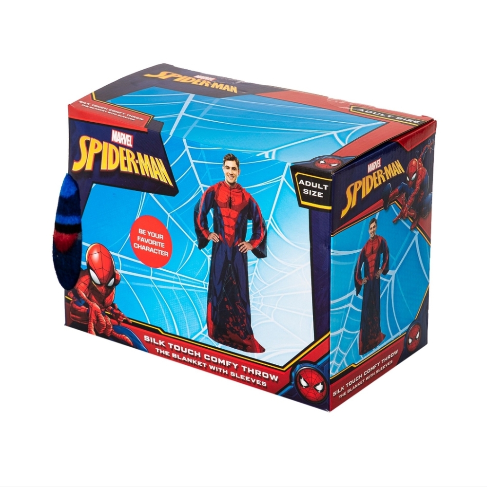 Marvel Spiderman Silk Touch Comfy Throw Snuggie (The blanket with sleeves) Adult